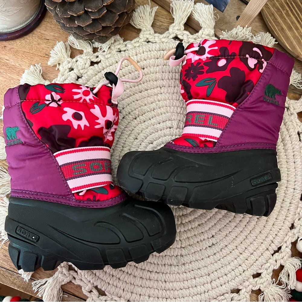 SOREL Gloxinia & Bright Rose Cub Boot Size 7
